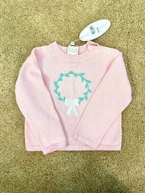 Lullaby Set Christmas Wreath Pink Sweater 2T